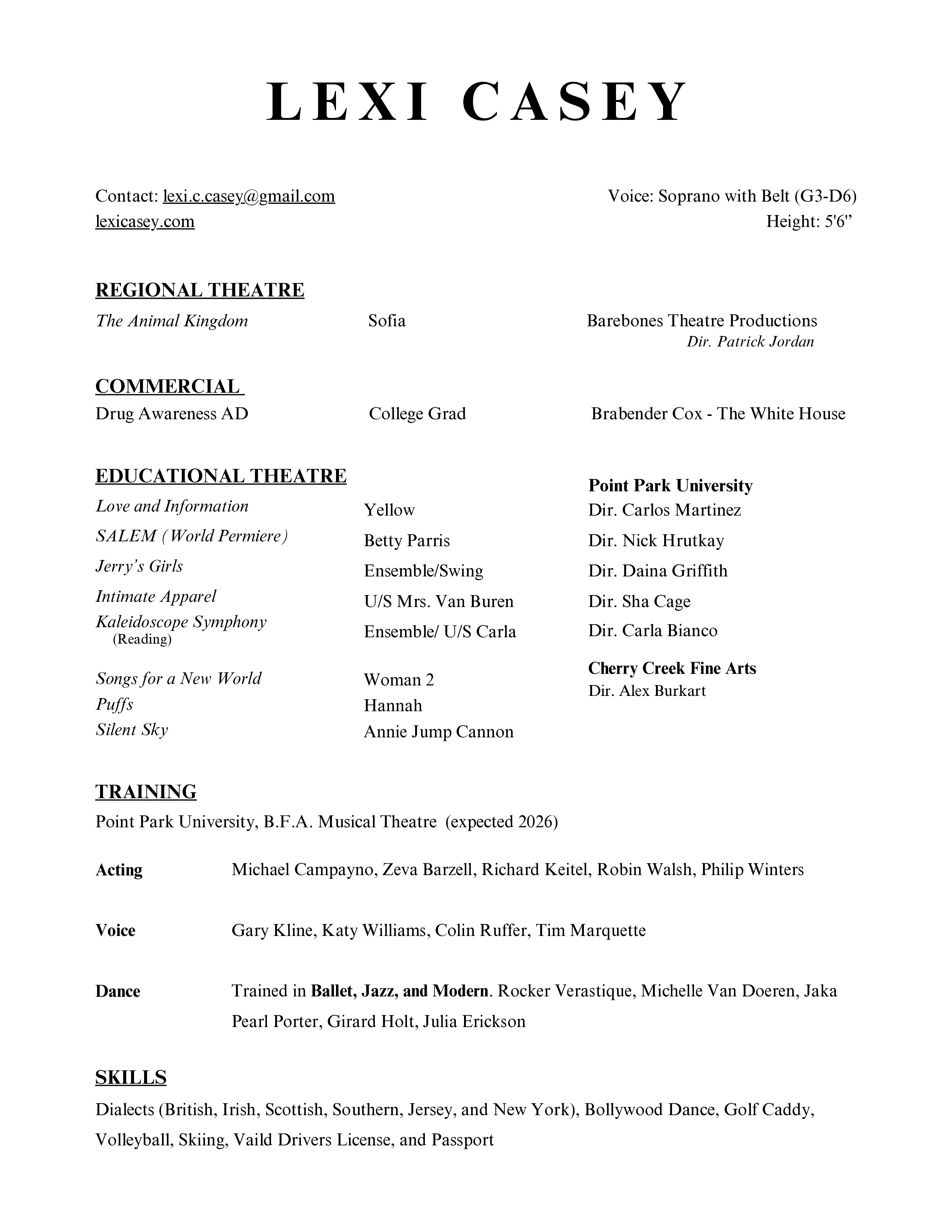 Lexi Casey Resume
